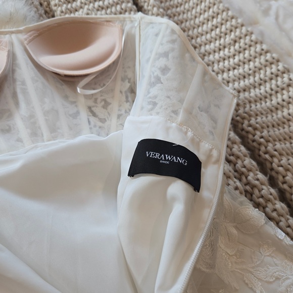 Vera Wang Strapless Hortense White Lace Dress - Picture 16 of 16